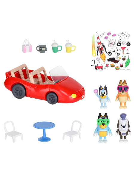 Vehículo Convertible de Escape Bluey + 4 Figuras + Accesorios