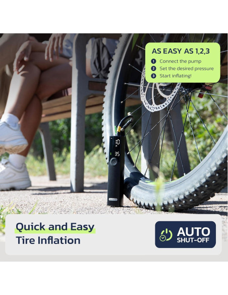 Bomba de Bicicleta Eléctrica Woowind BP188 120PSI Portátil