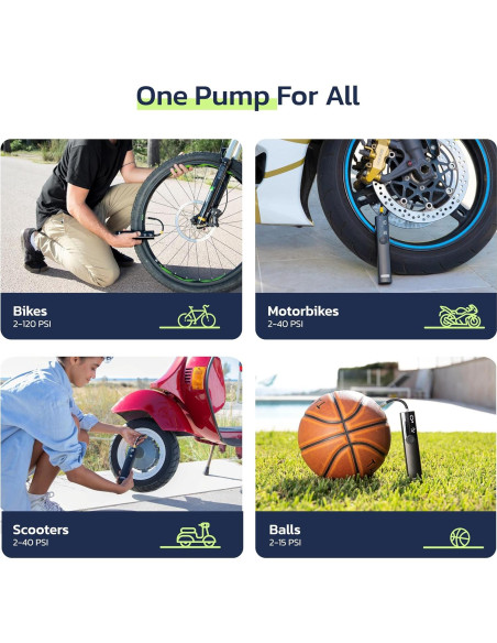 Bomba de Bicicleta Eléctrica Woowind BP188 120PSI Portátil