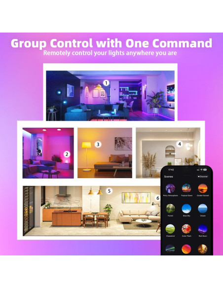 Bombillas Inteligentes 2Pack Zengge RGB 9W E26 800LM Control App