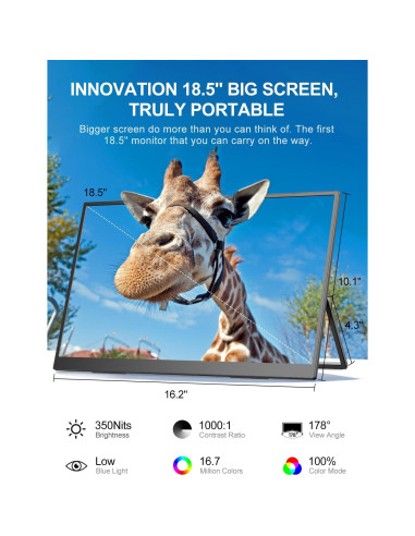 Monitor Portátil UPERFECT 18.5" FHD 120Hz FreeSync IPS