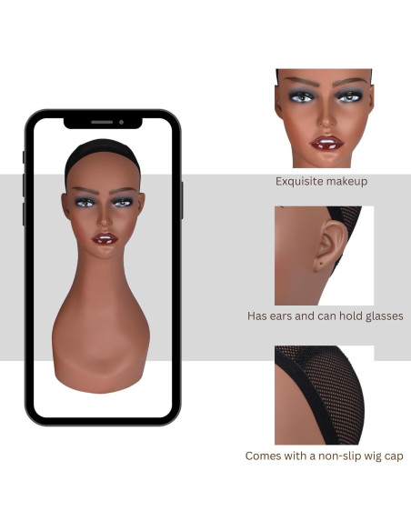 Cabeza de Maniquí Femenina Lightmay 43 cm para Pelucas y Accesorios