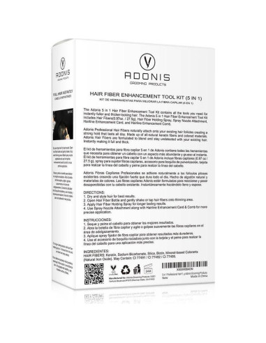 KIT 5-en-1 ADONIS Fibras de Cabello Queratina Negro