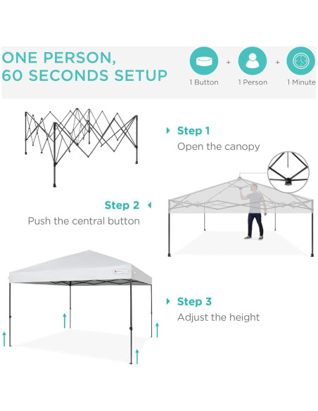 Carpa Plegable Instantánea Mejor Opción 3,05x3,05 m Blanca
