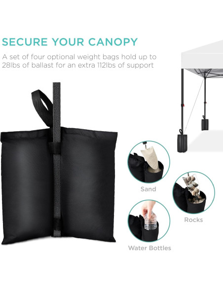 Carpa Plegable Instantánea Mejor Opción 3,05x3,05 m Blanca