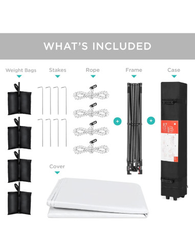 Carpa Plegable Instantánea Mejor Opción 3,05x3,05 m Blanca