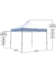 Estructura de Carpa Vispronet 3x3 m Ajustable 7.2 pies 2