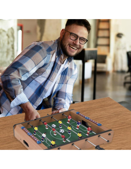 Mesa de Futbolín Mini Hey! Play! con 2 Pelotas y Marcador