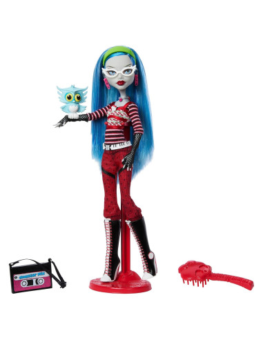 Muñeca Ghoulia Yelps Monster High con Soporte y Accesorios