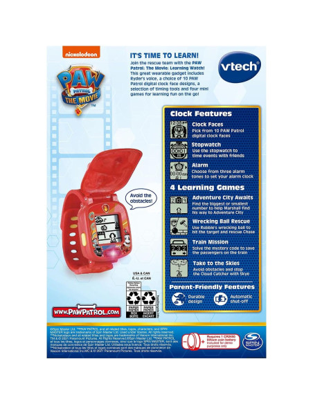 Reloj de Aprendizaje VTech PAW Patrol Marshall 3-6 años