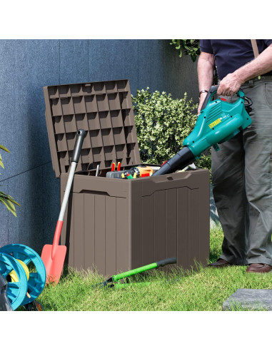 Caja de Resina Greesum 117 L Almacenamiento Exterior Marrón