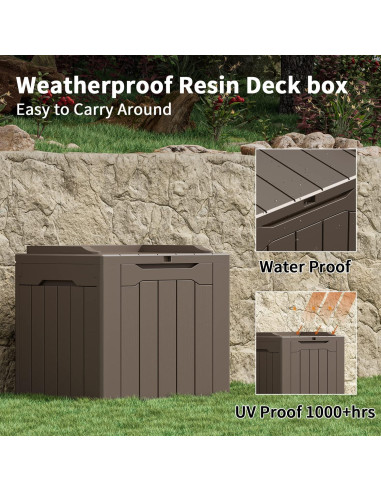 Caja de Resina Greesum 117 L Almacenamiento Exterior Marrón