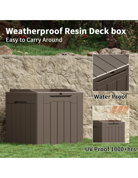 Caja de Resina Greesum 117 L Almacenamiento Exterior Marrón