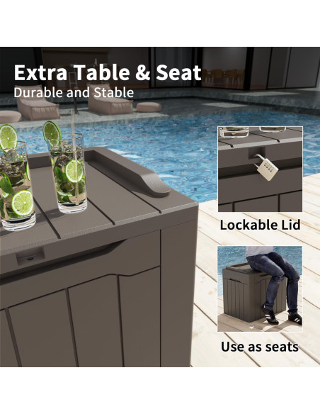 Caja de Resina Greesum 117 L Almacenamiento Exterior Marrón