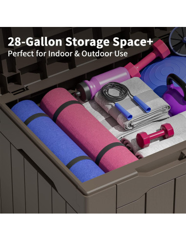 Caja de Resina Greesum 117 L Almacenamiento Exterior Marrón