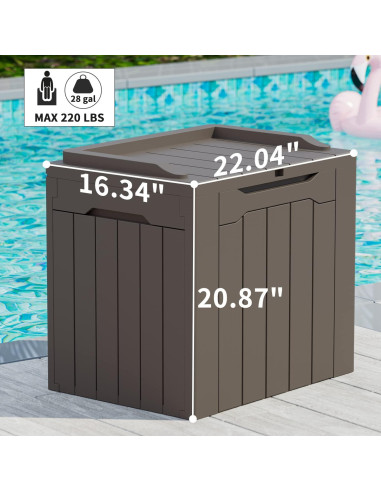 Caja de Resina Greesum 117 L Almacenamiento Exterior Marrón