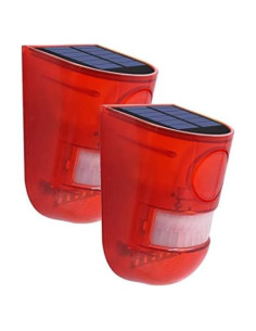 Alarma de Movimiento Solar LEDHOLYT 129dB Rojo IP65