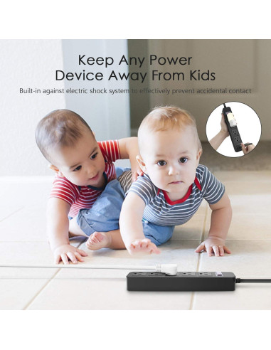 Regleta de Poder Exterior CCCEI 5 Salidas Impermeable 1.83m