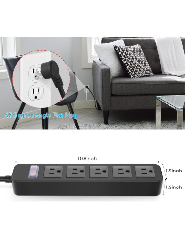 Regleta de Poder Exterior CCCEI 5 Salidas Impermeable 1.83m