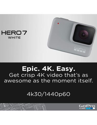 Cámara de Acción GoPro HERO7 Blanco - Impermeable 1080p 10MP