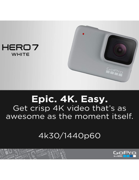 Cámara de Acción GoPro HERO7 Blanco - Impermeable 1080p 10MP