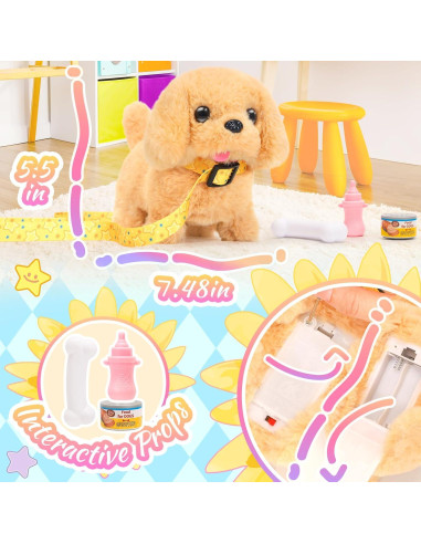 Juguete de Peluche Tagitary Perro Caminante Interactivo 16cm