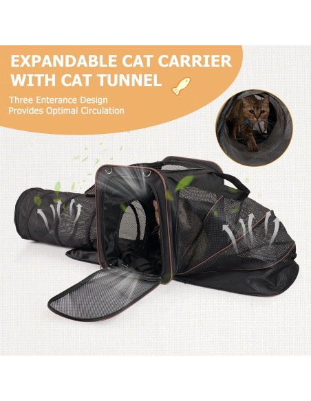 Transportín para Gatos LitaiL Expandible con Caja de Arena