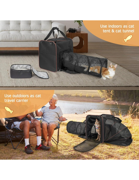 Transportín para Gatos LitaiL Expandible con Caja de Arena