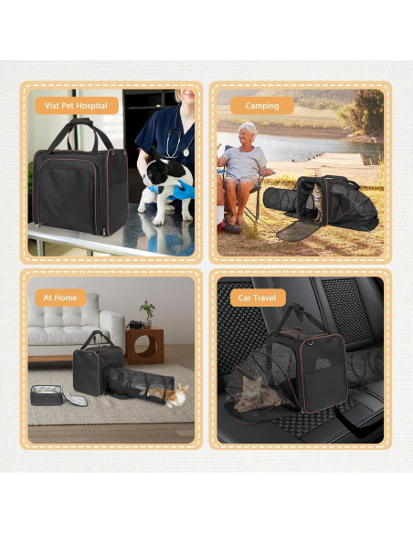 Transportín para Gatos LitaiL Expandible con Caja de Arena