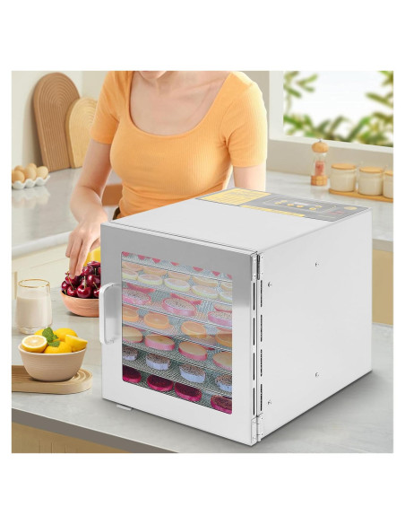 Deshidratadora de Alimentos FAHKNS 8 Bandejas Acero Inoxidable 700W