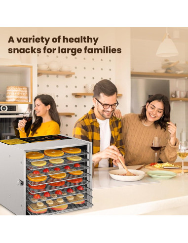 Deshidratadora de Alimentos FAHKNS 8 Bandejas Acero Inoxidable 700W