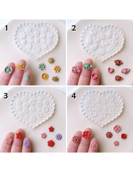 Moldes de Arcilla de Polímero Keoker - 12 Piezas Florales Moldes de Arcilla de Polímero Keoker - 12 Piezas Florales