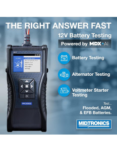 Probador de Baterías Midtronics MVT-100, 6V/12V, Diagnóstico Rápido 2