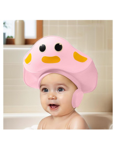 Gorro de Ducha Ajustable para Bebés y Niños - Rosa