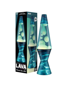 Lámpara Lava Lava 36.83 cm Cera Blanca Líquido Azul
