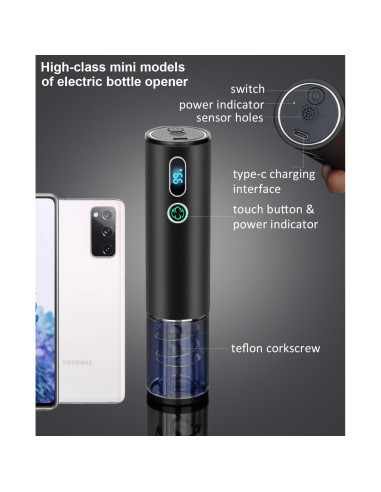 Abridor de Vino Eléctrico Higfra 4 en 1 con Aerador y Vertedor