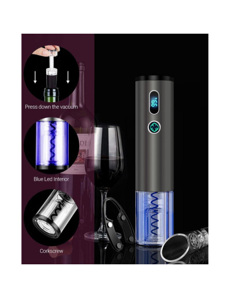 Abridor de Vino Eléctrico Higfra 4 en 1 con Aerador y Vertedor