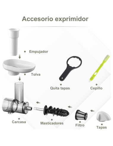 Accesorio Exprimidor AMZCHEF para Mezcladores KitchenAid Blanco