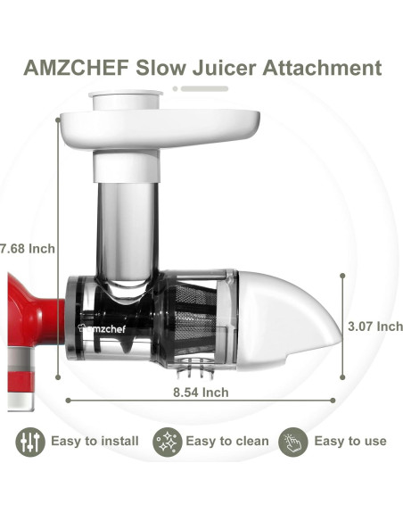 Accesorio Exprimidor AMZCHEF para Mezcladores KitchenAid Blanco