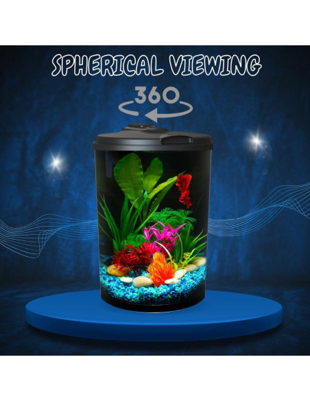 Acuario Koller Products 11.4L con LED y filtro interno AP360A-3FFP