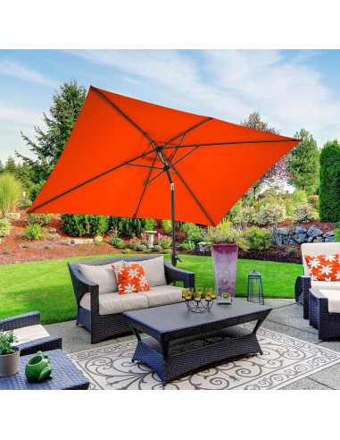 Sombrilla de Patio Rectangular Pure Garden 3x2m Naranja