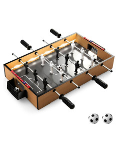 Mesa de Futbolín Goplus 59x51 cm con Luces LED y 2 Balones