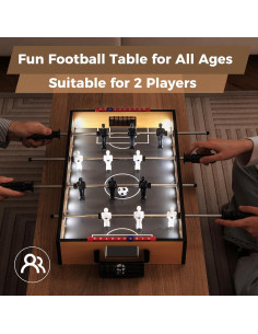 Mesa de Futbolín Goplus 59x51 cm con Luces LED y 2 Balones 2