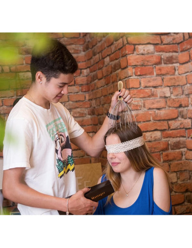 Masajeador de Cabeza USAGA 32 Púas Mango de Madera