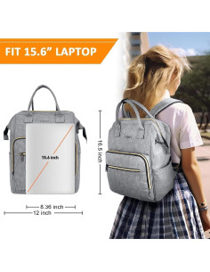 Mochila Ytonet Gris para Laptop 15.6" Antirrobo USB 2