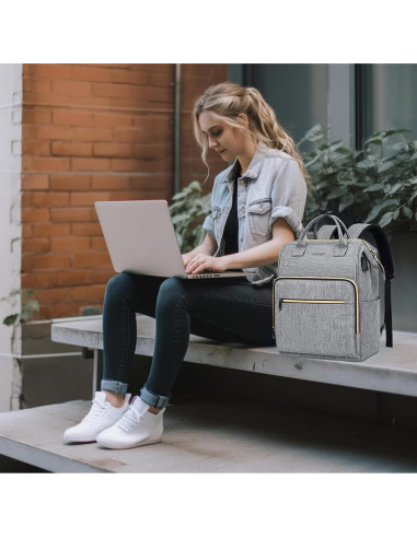 Mochila Ytonet Gris para Laptop 15.6" Antirrobo USB