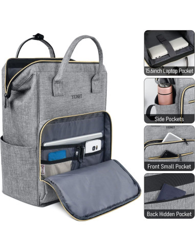 Mochila Ytonet Gris para Laptop 15.6" Antirrobo USB