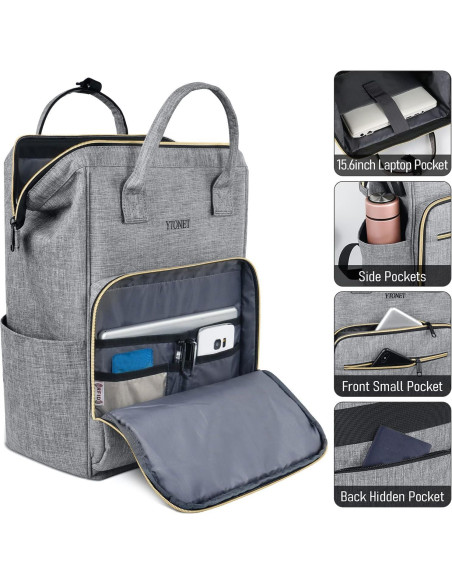Mochila Ytonet Gris para Laptop 15.6" Antirrobo USB