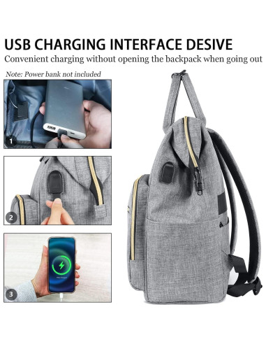 Mochila Ytonet Gris para Laptop 15.6" Antirrobo USB