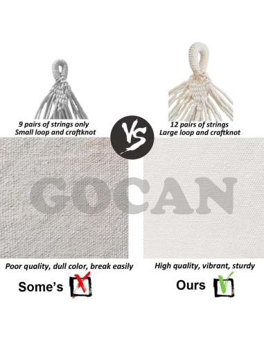 Hamaca Doble GOCAN Beige 330x150cm Carga 226kg